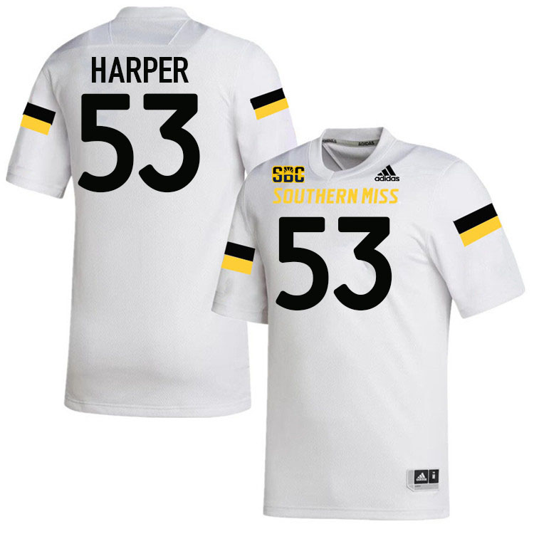Southern Miss Golden Eagles #53 Joseph Harper Football Jersey Stitched-White